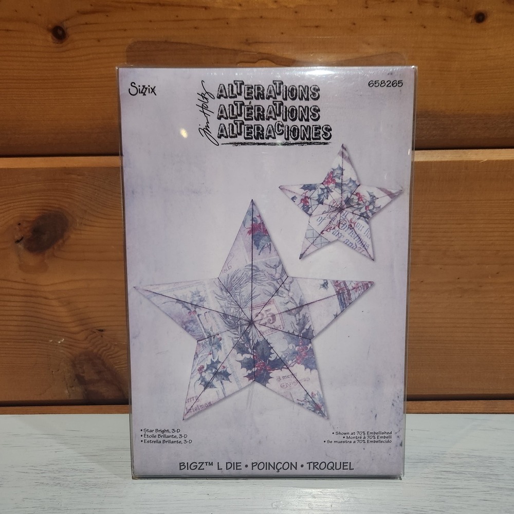 Sizzix Tim Holtz STAR BRIGHT 3-D Bigz Christmas Holiday Star Ornament 658265 HTF